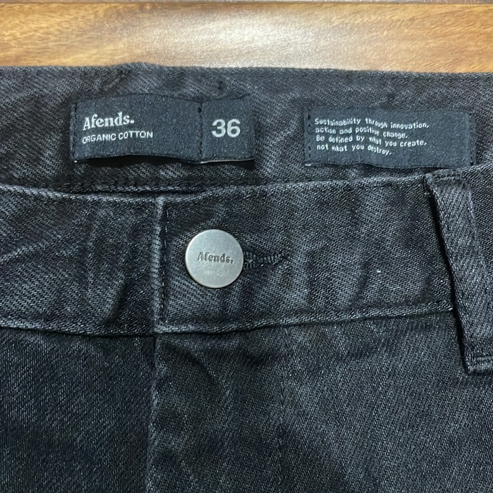 Afends Men's Relaxed Black Jeans size 36 - Picture 5 of 9